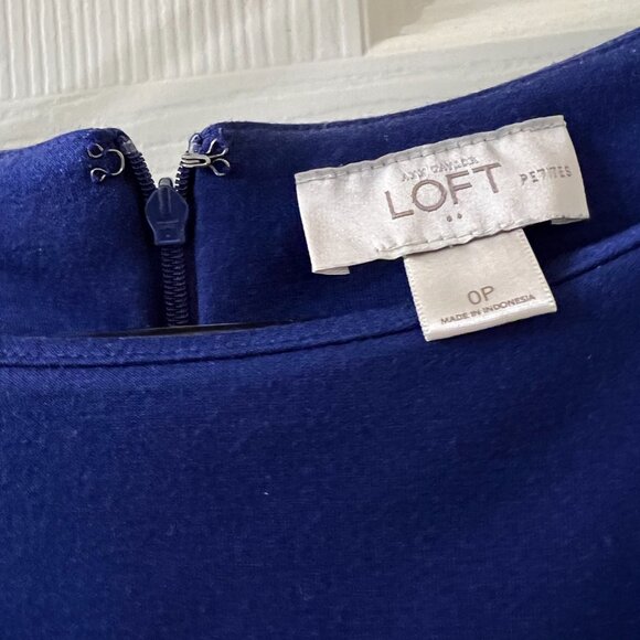 LOFT Cobalt Blue Sleeveless Midi Dress Size 0P - Picture 2 of 11